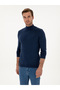 Indigo Slim Fit Cotton Blend Half Turtleneck Knitwear Sweater 50318677-Vr028