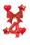 Red Color Heart Star Bow Number Foil Balloon Set Age 4