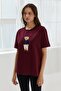 Teddy Embroidered T-Shirt Bordo - 4