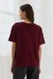 Bordeaux oversize t-shirt with ribbon - 5