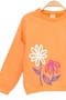 Girls' Sweatshirt Orange Long Sleeve Children's Sweatshirt with Letter and Floral Pattern - 5