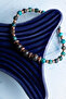 Certified Chrysocolla and Hematite Natural Stone Bracelet - 2
