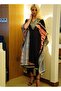 Black Kaftan Set with Pink and Beige Accents - 4