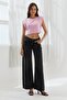 Shoulder padded crop blouse pink - 4
