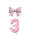 Best Pink Color Bow Number Foil Balloon Set Age 3