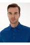 Indigo Regular Fit 100% Cotton 3 Thread Polo Neck Sweatshirt 50318960-Vr028 - 2