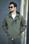Barky Waterproof Zipper Detailed Lined Men's Hooded Seasonal Coat Raincoat - 5