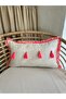 Ecru Pink Tasseled Throw Pillow Cover 1 Piece