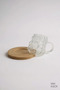 3-Piece Borosilicate Glass Cup with Handle – Heat Resistant, Bead Patterned Coffee Side & Presentation Cup - 3