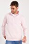 Unisex Relax Fit Comfortable Cut Cotton Fleece Inside Half Zipper Pink Stand Collar Sweatshirt - 4
