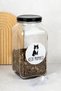 Cat Food Glass Storage Jar 3 Lt Food Storage Container with Scale and Label Gift