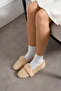 Vera Rabbit Fur Elastic Buckle Non-Slip Sole Women's Ballet Slippers Home Slippers - 3