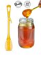Crystal Plastic Honey and Jam Spoon Practical Transparent Yellow Stylish and Long Design Bpa Free - 1 Piece