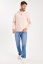 Unisex Relax Fit Comfortable Cut Cotton Fleece Lined Half Zipper Salmon Stand Collar Sweatshirt - 5