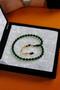 Wrist-Length Silver Crescent and Star Design Fire-I Crimped Amber Prayer Beads - 2