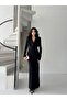 Black Cowl Neck Long Sleeve Maxi Dress - 5