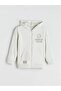 Gray Hooded Printed Boys' Zippered Sweatshirt - 4