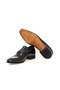 Black Color Laceless Khaki Leather Men's Shoes - 3