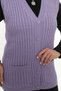 Women's V-Neck Winter Thick Woolen Hair Knit Model Knitwear Button Mother Vest with Pockets - 5