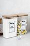 2-Piece Wooden Vacuum Lid Tablet & Powder Detergent Storage Container with Scale Detergent Dispenser 3 Lt