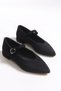 Aurora Fia Orthopedic Women's Pointed Toe Ballerinas 0012501 Black Suede - 6