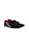 Black Color Genuine Leather Patent Leather Rainbow Sequins Men's Shoes