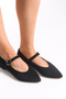 Aurora Fia Orthopedic Women's Pointed Toe Ballerinas 0012501 Black Suede - 2