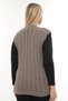 Women's V-Neck Thick Wool Goose Feet Patterned Knitwear Buttoned Pocketed Mother Vest - 4