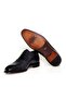 Navy Blue Color Lace-Up Khaki Genuine Leather Men's Shoes - 3