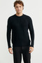 Motif Detailed Crew Neck Knitwear Sweater - Black - 2