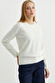 Crew Neck Wool Basic Knit Sweater - Bone - 3