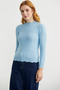 Sliced Hair Braided Knitwear Sweater - Blue - 4