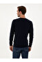 Navy Blue Slim Fit Cotton Blend Crew Neck Knitwear Sweater 50318982-Vr033 - 5