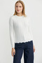 Sliced Hair Braided Knitwear Sweater - Bone - 3