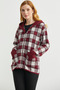 Colorful Plaid Transitional Wool Knitwear Cardigan - Burgundy - 3