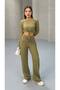 Women's Waist Tie Crop Pants Set - 7