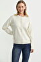 Button Detailed Crew Neck Knitwear Cardigan - Stone - 2