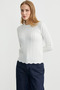 Sliced Hair Braided Knitwear Sweater - Bone - 2