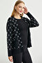 Oversize Knit Cardigan with Pocket Detail and Logo - Black - 5