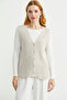 Thessaloniki Knitted Buttoned Wool Knitwear Vest - Stone
