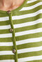 Colorful Striped Knitwear Short Cardigan - Green - 5