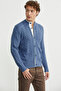 Buttoned Hair Knitwear Cardigan - Indigo - 4