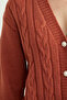 Pearl Button Detailed Knitwear Cardigan - Tan - 3