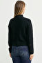 سترة تريكو بياقة مستقيمة من Hair Knit - أسود - 5