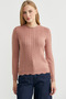 Sliced Hair Braided Knitwear Sweater - Rose