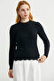 Sliced Hair Braided Knitwear Sweater - Black - 3