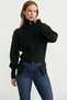 High Neck Zippered Waist Detailed Knitwear Cardigan - Black - 5