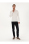 Ecru Slim Fit Cotton Blend Crew Neck Knitwear Sweater 50318868-Vr019 - 4