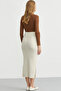 Long Knit Skirt with Pocket Detail - Stone - 5
