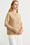 Logo Button Detailed Knitwear Cardigan - Camel - 5